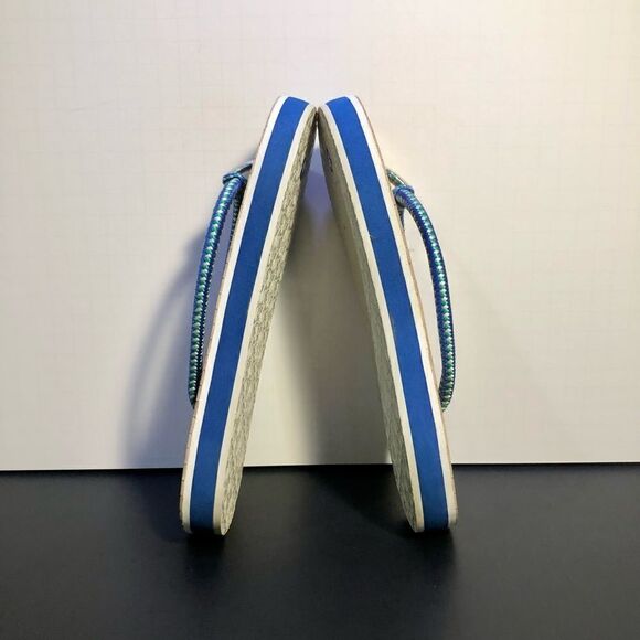 Womens SANUK for Neiman Marcus Wood Texture Flip Flop Sandals / Size 6 - Picture 7 of 9